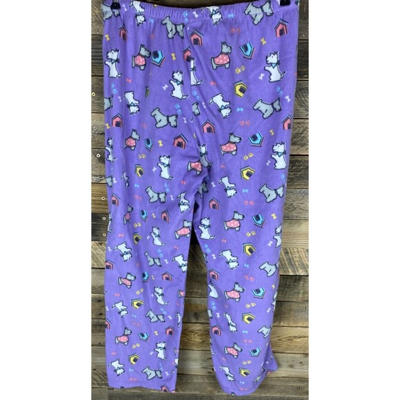 Croft & Barrow Womens Sz L Purple W/scotty Dogs Soft Fleece Lounge Pajama Pants - Picture 6 of 9